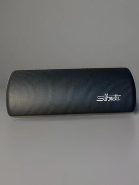 Silhouette Black Textured Sunglasses Case with White Logo